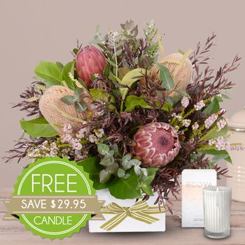 Outback Posy Box with Free Candle Flowers