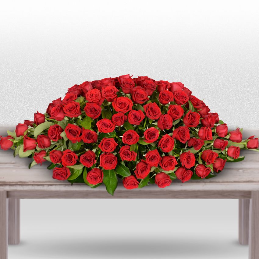 Red Roses Casket Premium